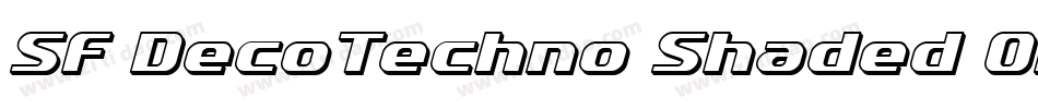 SF DecoTechno Shaded Oblique字体转换
